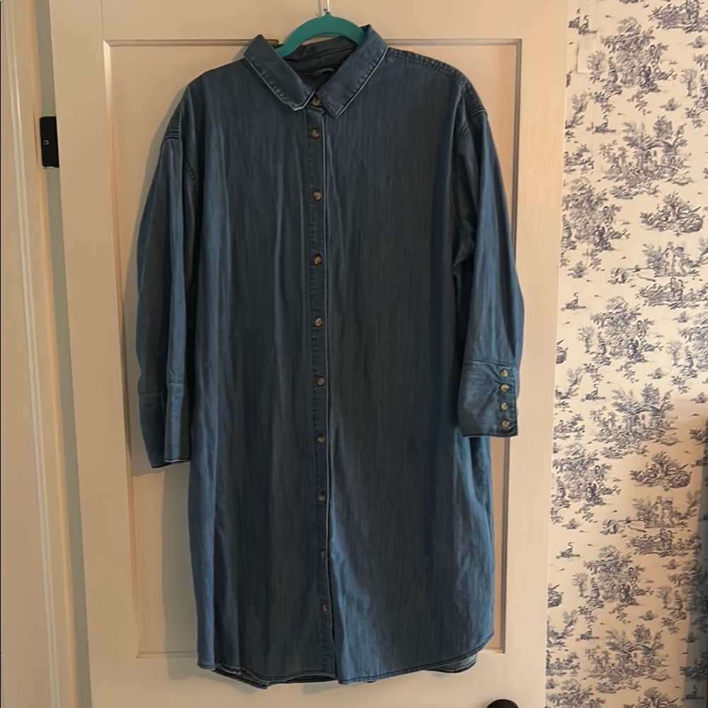 ASOS Blue Midi Dress with Long Sleeves